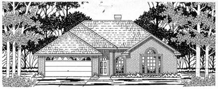 European One-Story Elevation of Plan 79126