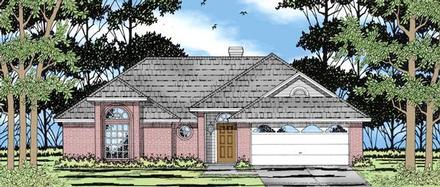 European One-Story Elevation of Plan 79127