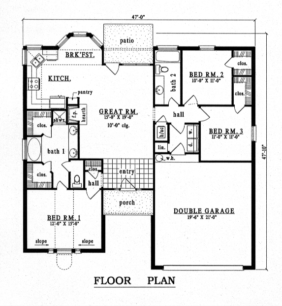 European One-Story Level One of Plan 79133
