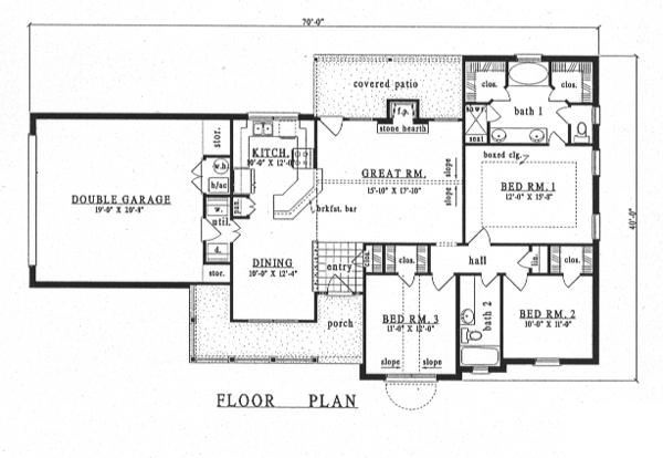 Country One-Story Level One of Plan 79134