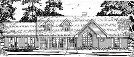 Country One-Story Elevation of Plan 79134