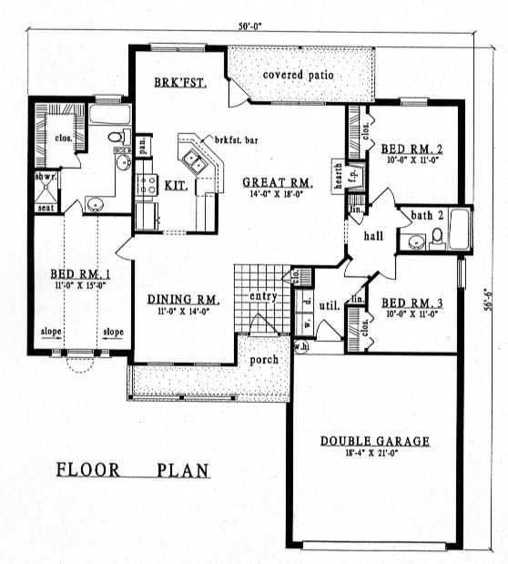 Country One-Story Level One of Plan 79135