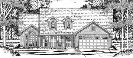 Country One-Story Elevation of Plan 79135