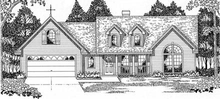 Cape Cod Country European Elevation of Plan 79136