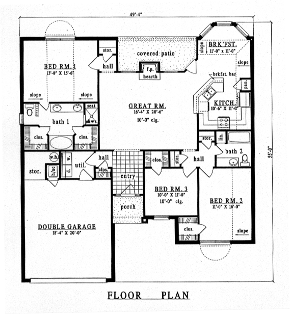 European One-Story Level One of Plan 79138