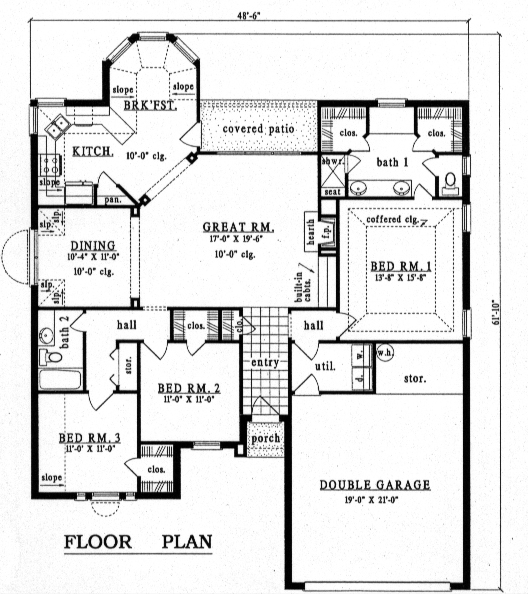 European One-Story Level One of Plan 79144