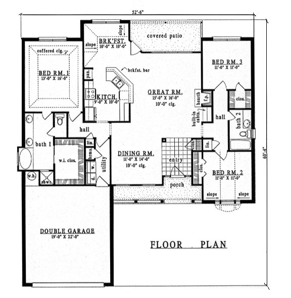 European One-Story Level One of Plan 79145