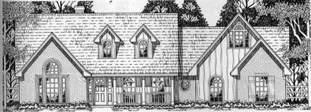 Cape Cod Country Tudor Elevation of Plan 79150