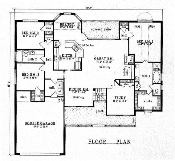 Cape Cod Country One-Story Level One of Plan 79153