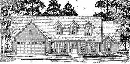 Cape Cod Country One-Story Elevation of Plan 79153