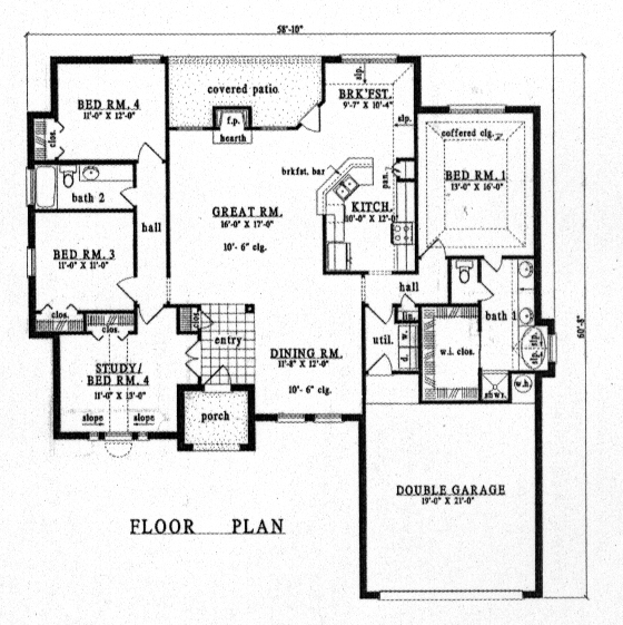 European One-Story Level One of Plan 79155