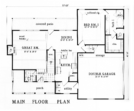Country Farmhouse Level One of Plan 79157