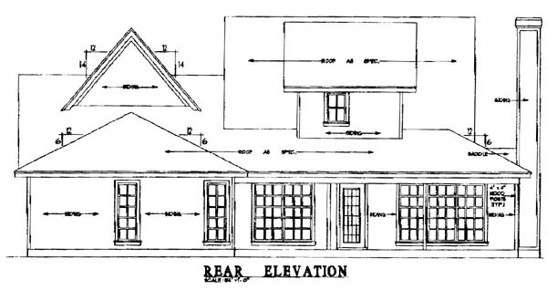 Country Farmhouse Rear Elevation of Plan 79157