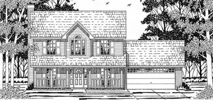 Country Elevation of Plan 79161