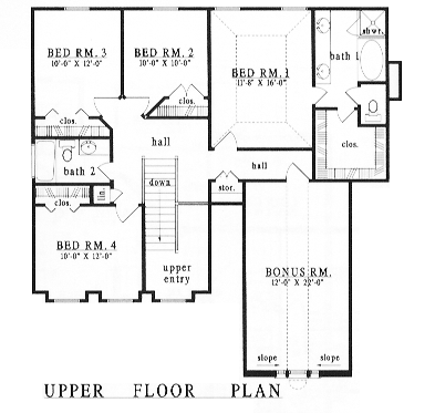 Country Farmhouse Level Two of Plan 79164