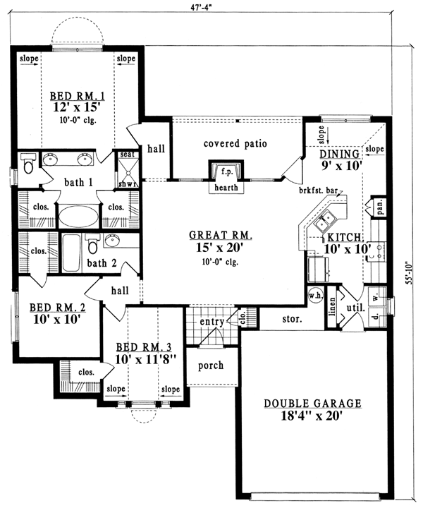 European One-Story Level One of Plan 79173