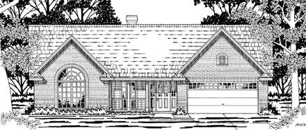 One-Story Ranch Elevation of Plan 79174