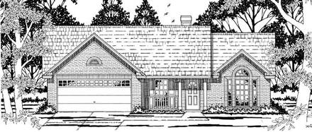 One-Story Ranch Traditional Elevation of Plan 79175