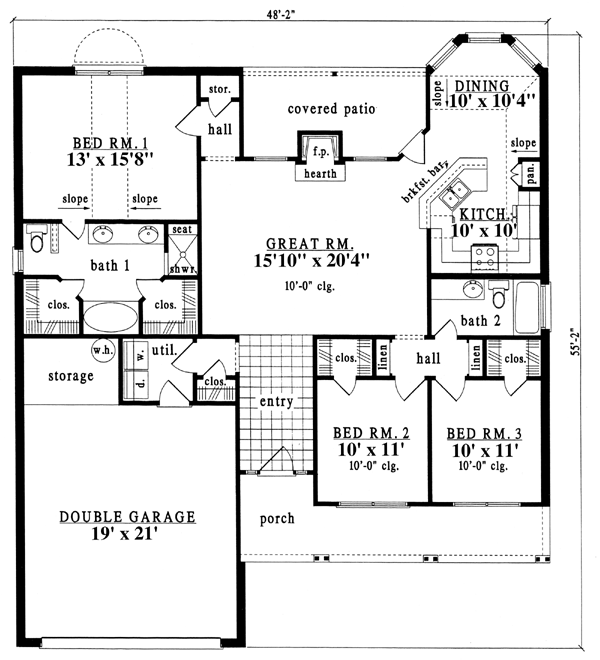 European One-Story Level One of Plan 79177