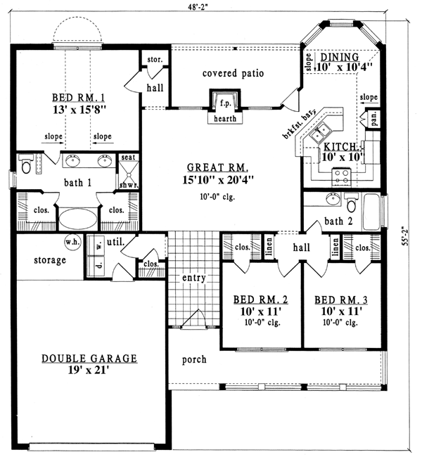 Country One-Story Level One of Plan 79178