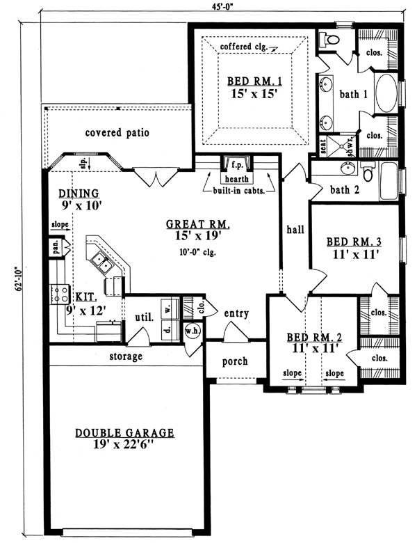 European One-Story Level One of Plan 79179