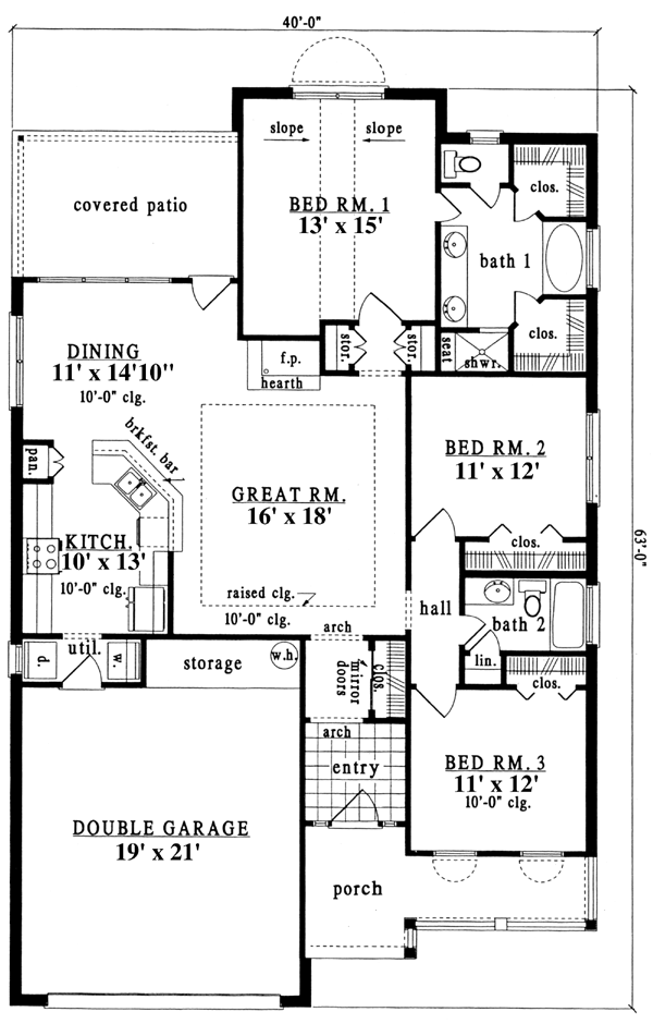 European One-Story Level One of Plan 79181