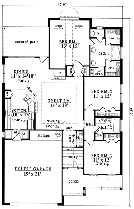 House Plan 79182 First Level Plan