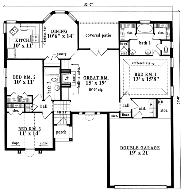 European One-Story Level One of Plan 79183