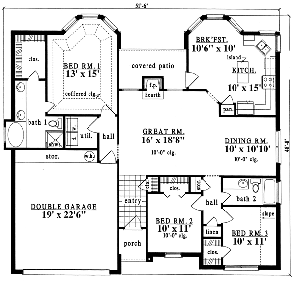 European One-Story Level One of Plan 79189