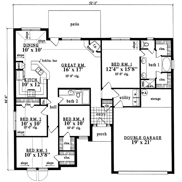 European One-Story Level One of Plan 79191