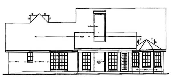 Country One-Story Rear Elevation of Plan 79192