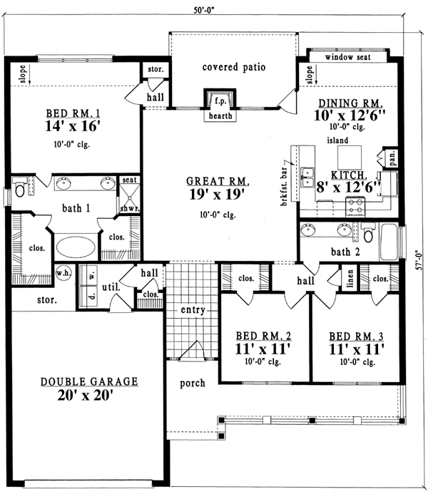 Country One-Story Level One of Plan 79193