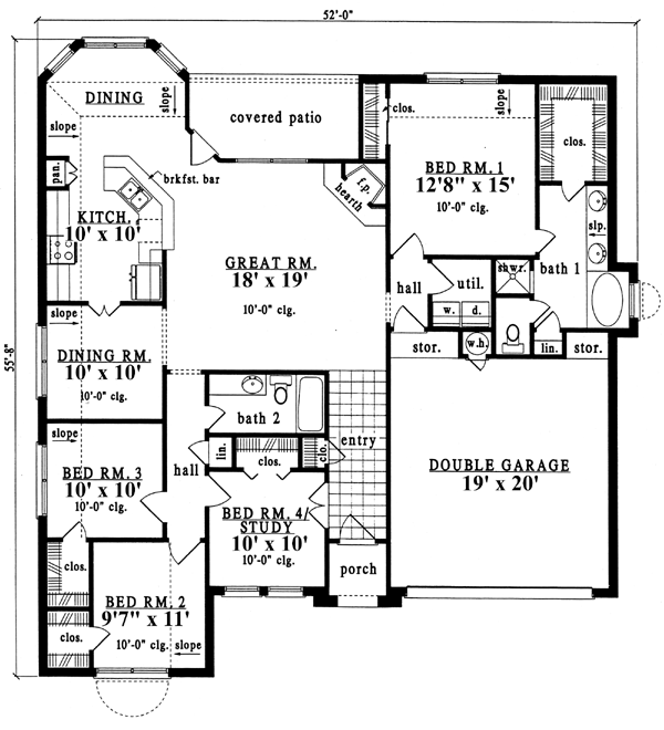 European One-Story Level One of Plan 79199