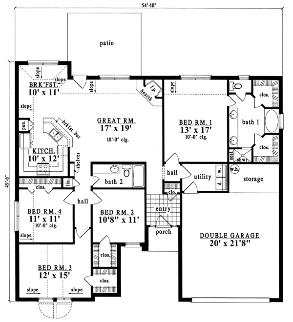 European One-Story Level One of Plan 79201