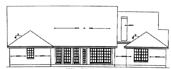 Country Rear Elevation of Plan 79206