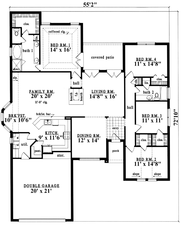 European One-Story Level One of Plan 79211