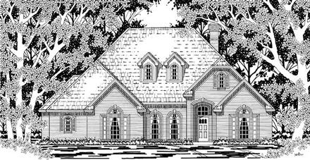 European One-Story Elevation of Plan 79213