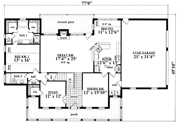 Cape Cod Country Level One of Plan 79217