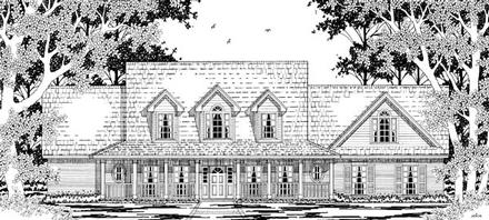 Cape Cod Country Elevation of Plan 79217