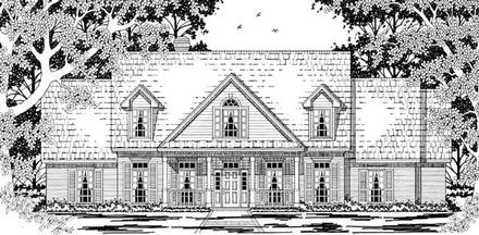 Cape Cod Country Elevation of Plan 79220