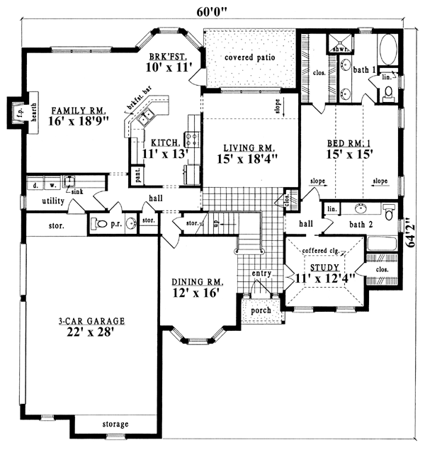 European Tudor Victorian Level One of Plan 79223