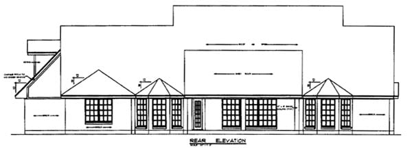 Cape Cod Country Rear Elevation of Plan 79224