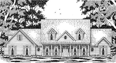 Cape Cod Country Elevation of Plan 79229