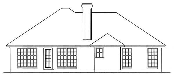 One-Story Traditional Rear Elevation of Plan 79231