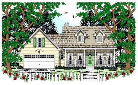 Cape Cod Country Elevation of Plan 79233