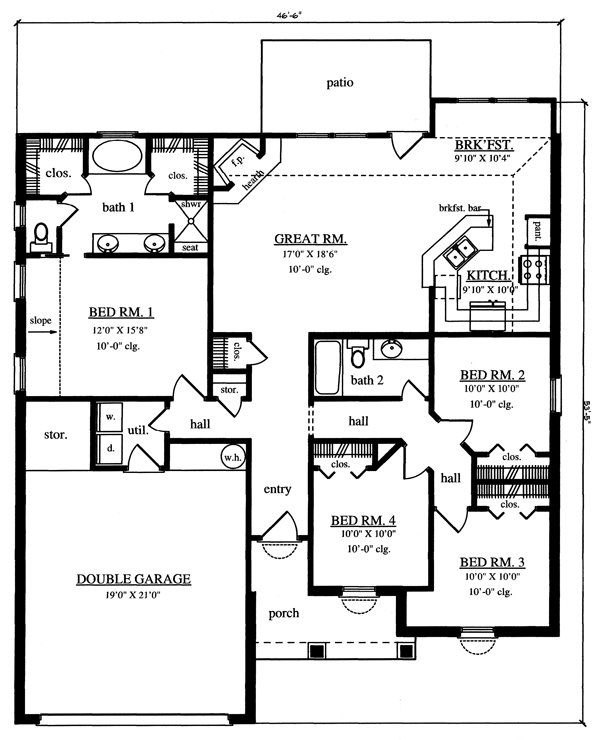 European One-Story Level One of Plan 79234