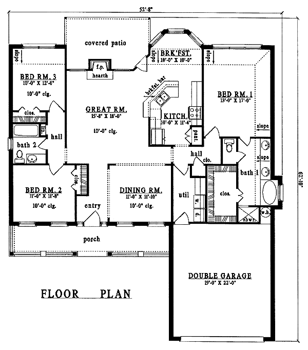 Cape Cod Country One-Story Level One of Plan 79235