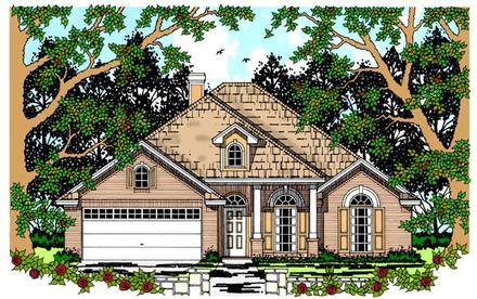 Colonial European One-Story Elevation of Plan 79236