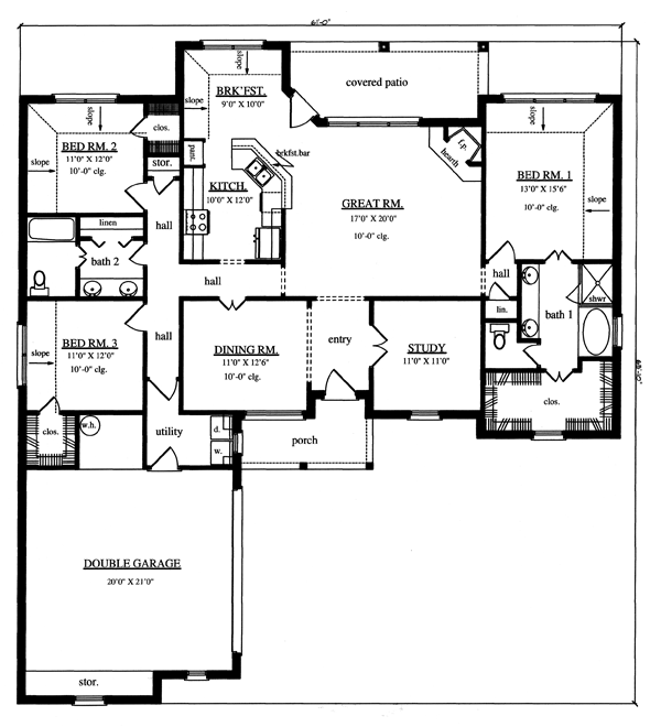 European One-Story Level One of Plan 79239