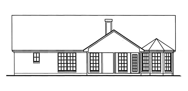 Country One-Story Traditional Rear Elevation of Plan 79246